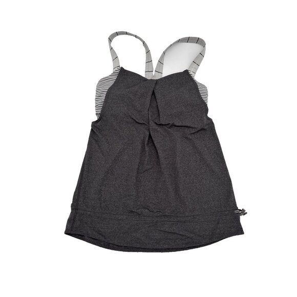 Lululemon Rest Less Tank Heathered Soot Light /Hyper Stripe Angel Wing W1D64S - Picture 1 of 7